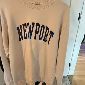 John Galt Cream Ribbed Sweatshirt